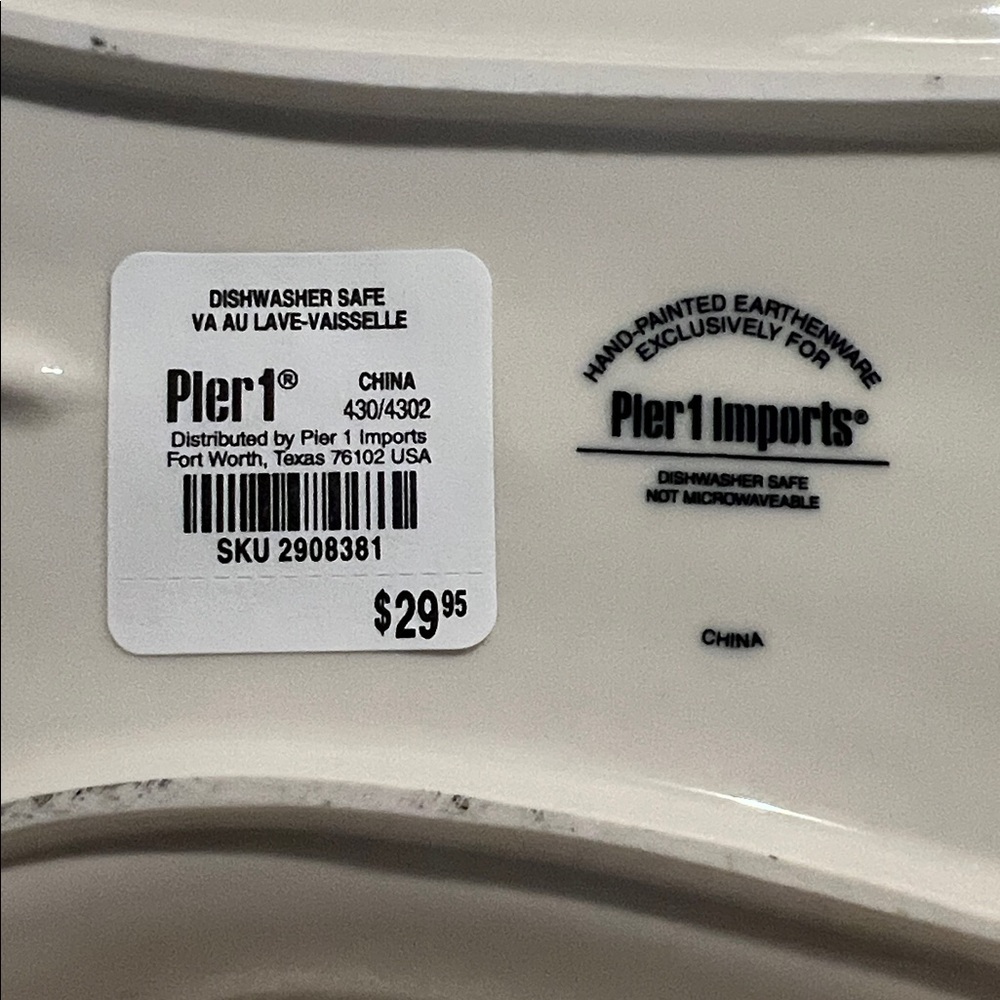 NWT 🇺🇸 PIER 1 EARTHENWARE AMERICAN FLAG CHIP & DIP/SALSA SERVING DISH/PLATTER - Picture 3 of 6